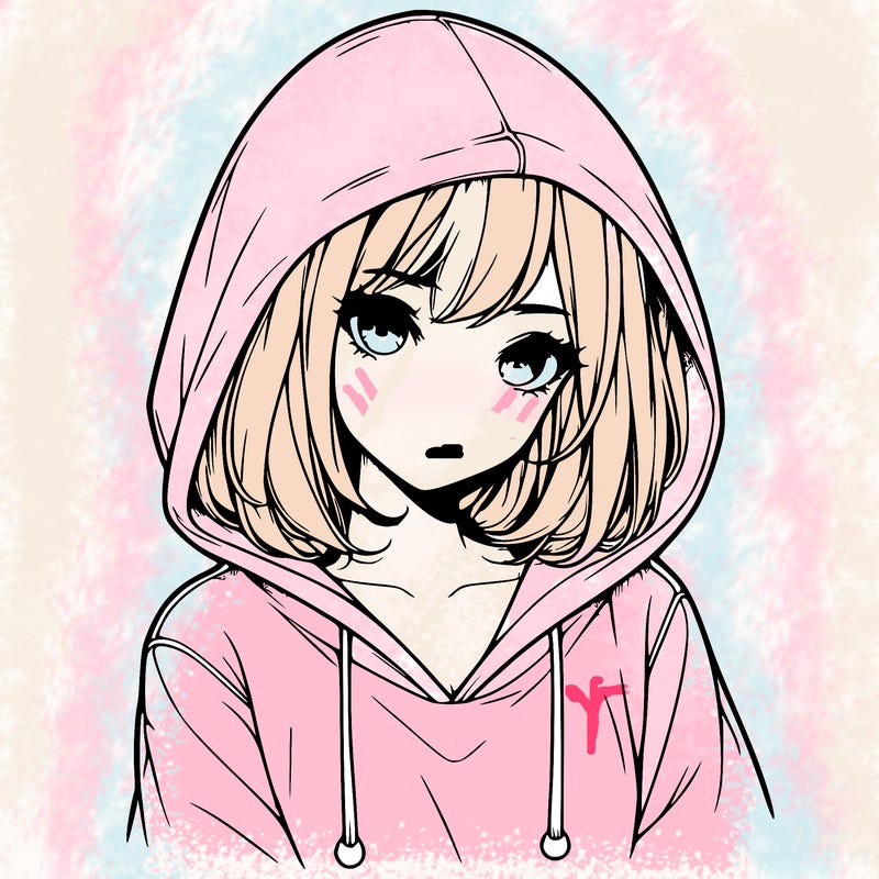 realistic hoodie girl