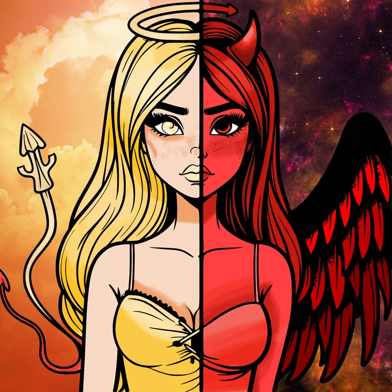 devil vs angel realistic girl