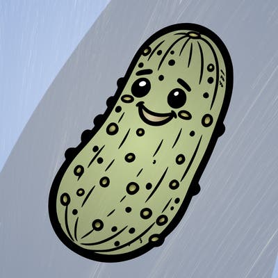 pickle with smiley face