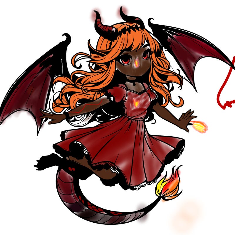 realistic girl with dragon horns and dragon wings flying gracefully