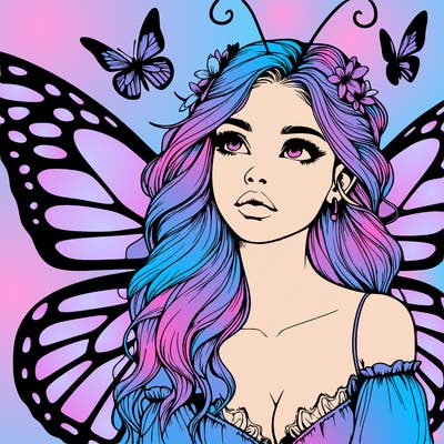 butterfly fairy realistic girl