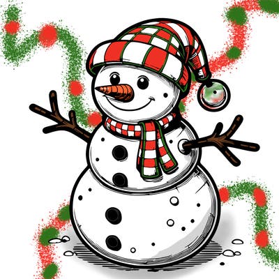 realistic christmas snowman