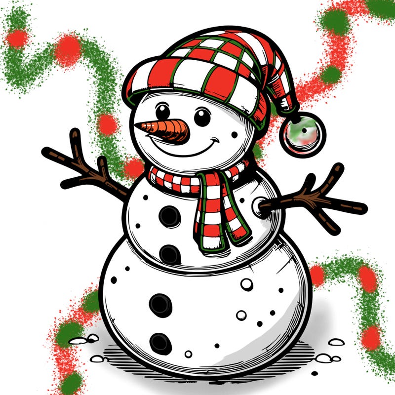 realistic christmas snowman