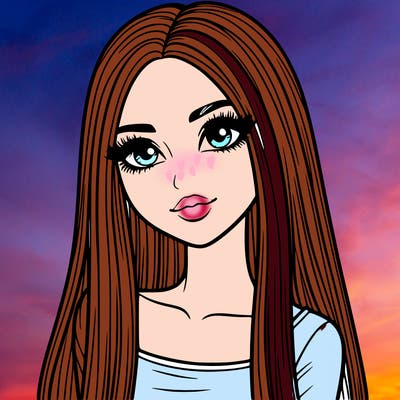 realistic girl with straight and long hair