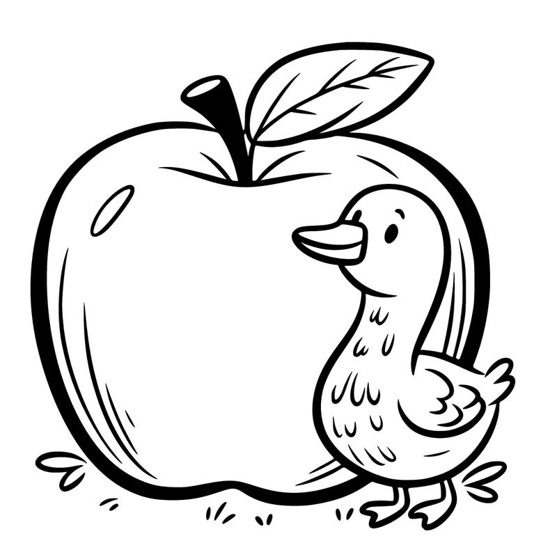 a apple with a geese
