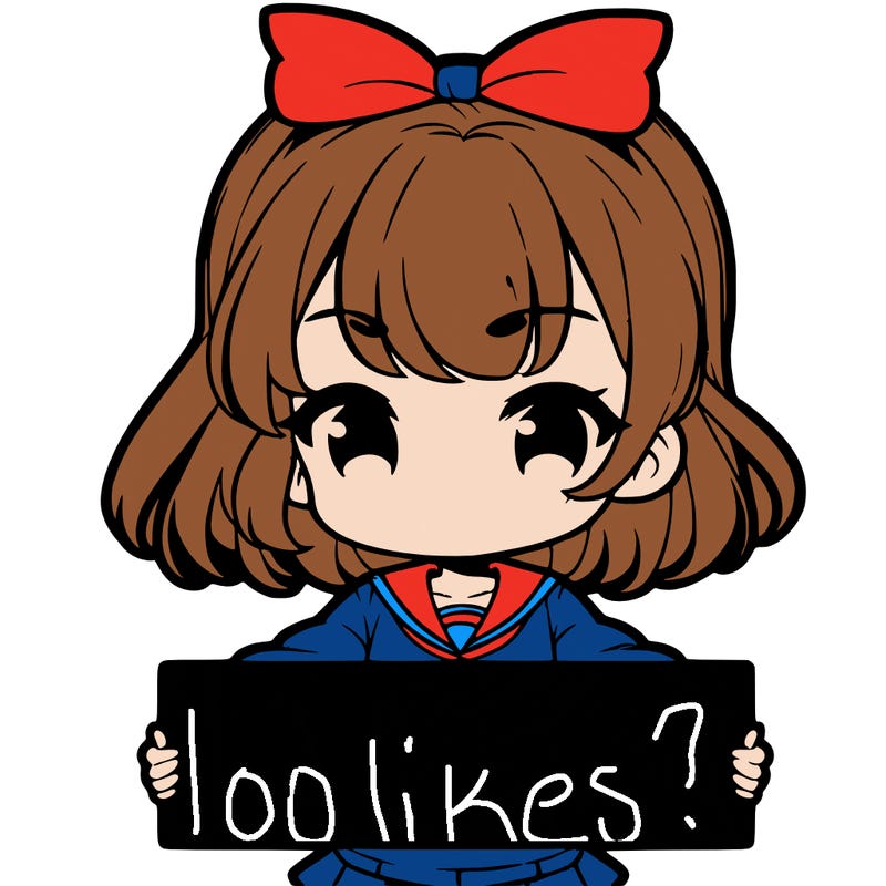 cute anime girl holding a sign