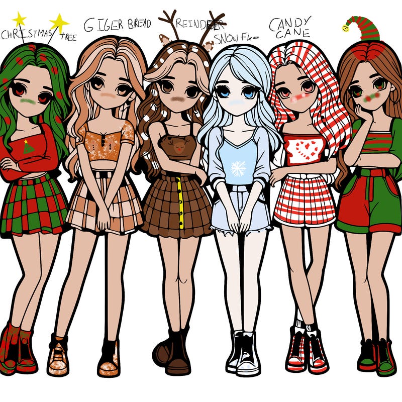 a group of girls realistic