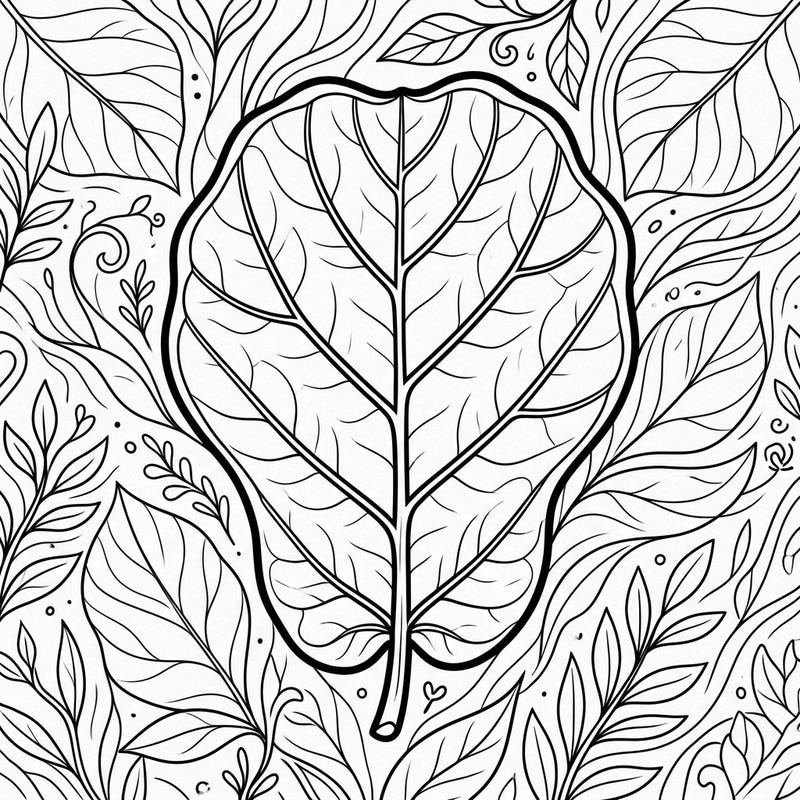 Unwind with this elegant fiddle leaf fig leaf coloring page, designed for botanical enthusiasts. Its intricate patterns offer a delightful and meditative coloring experience for all ages.