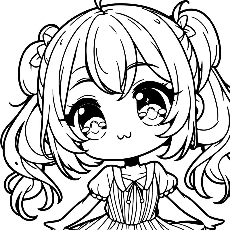 an cute anime girl that's easy to draw