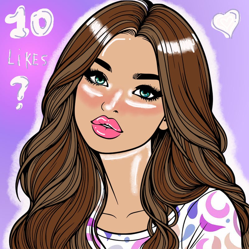 realistic girl with hair on her hair and lips