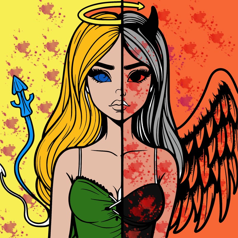 devil vs angel realistic girl