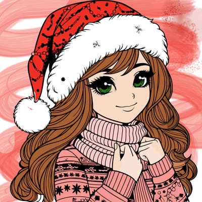 realistic christmas girl
