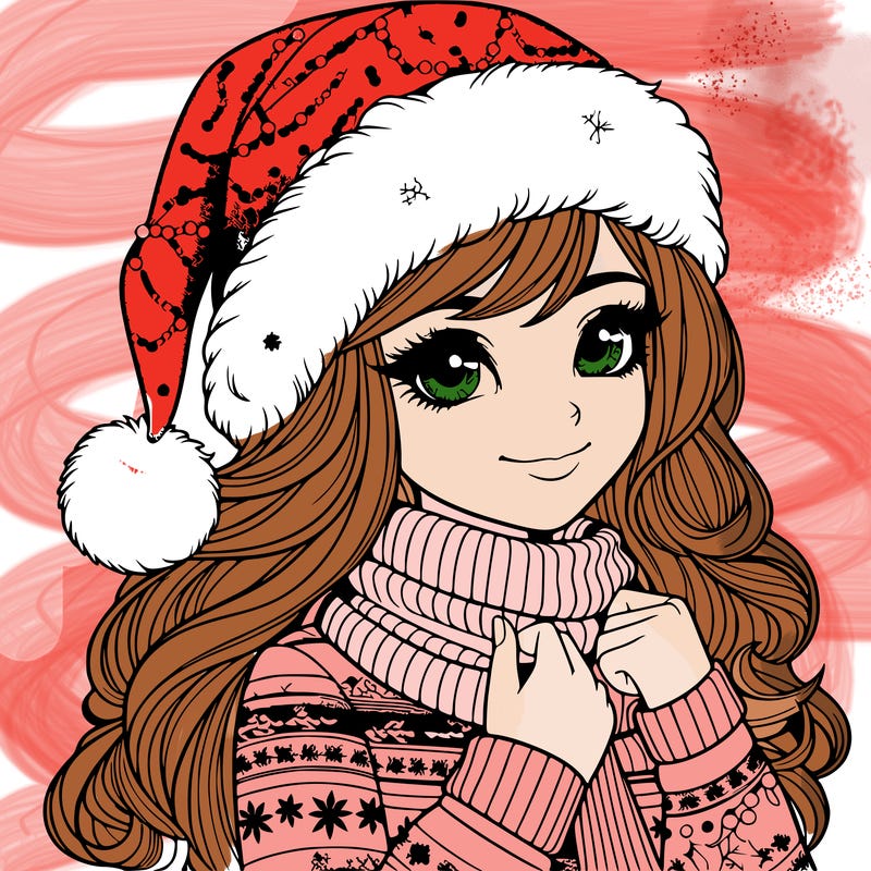 realistic christmas girl