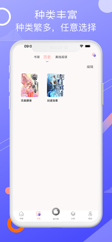書蟲小說-無盡小說熱門電子書閱讀神器 - Bookworm Fiction mobile app interface showing a selection of Chinese web novels in the history tab.