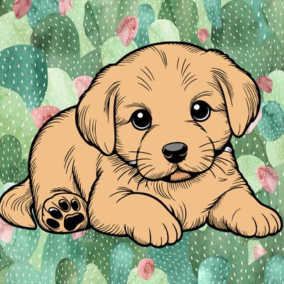 a cute realistic puppy