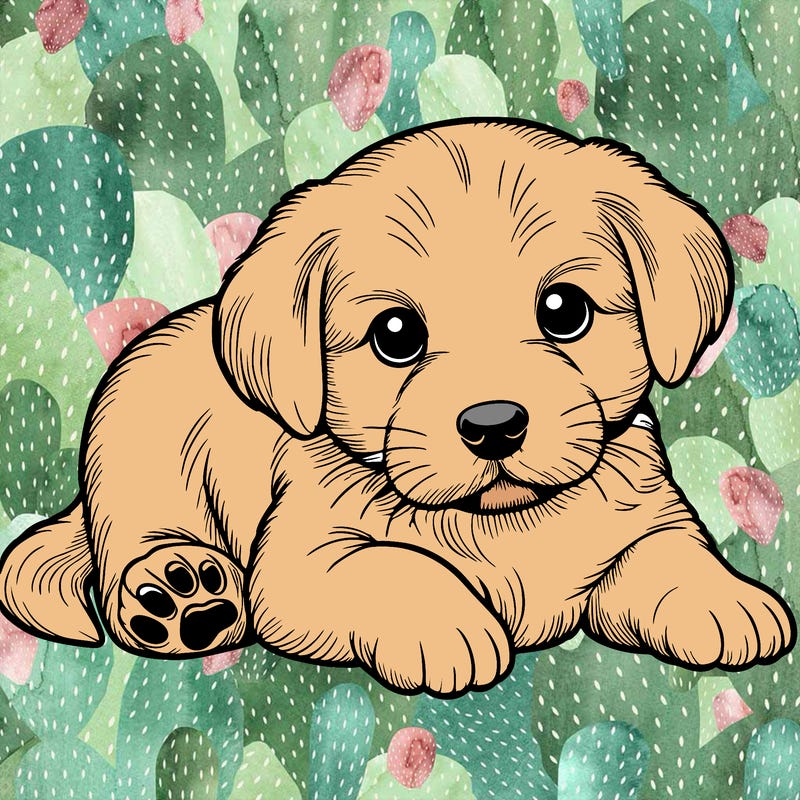 a cute realistic puppy