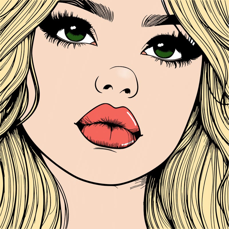 really realistic girl with lips