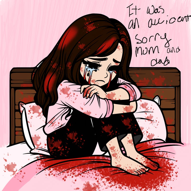 realistic girl crying on her bed over a break up