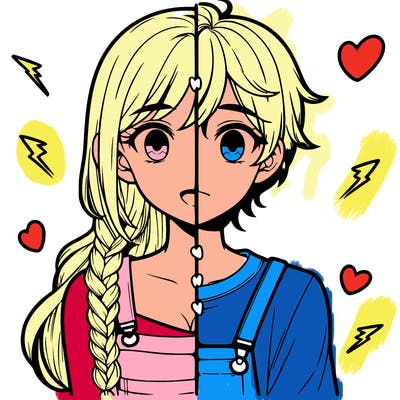 realistic girl boy split