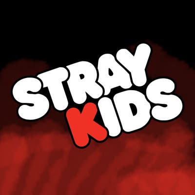 bubble letters saying stray kids