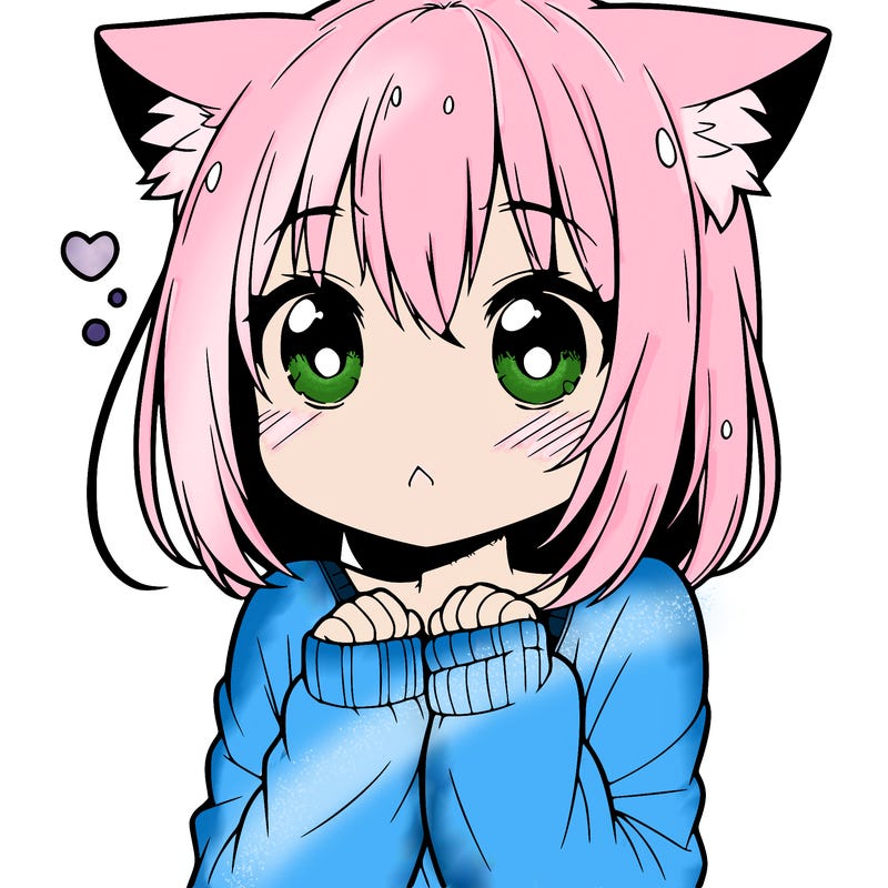 shy anime catgirl