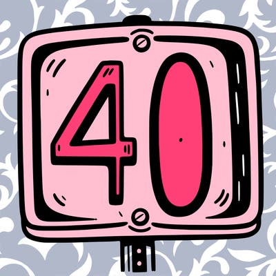 a sign that says 40