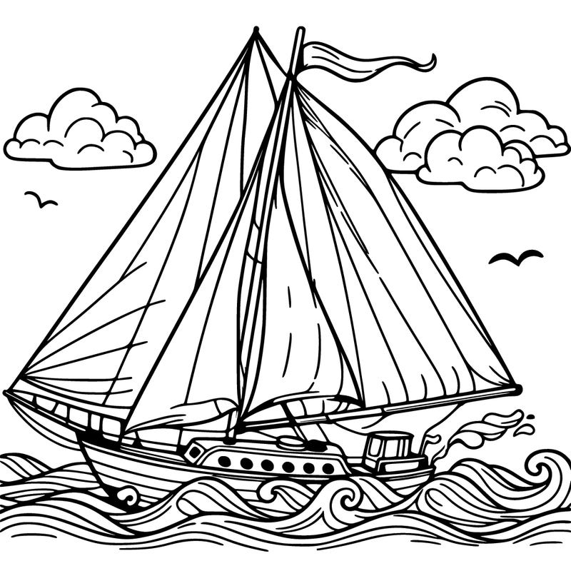 sailingboat in lineart