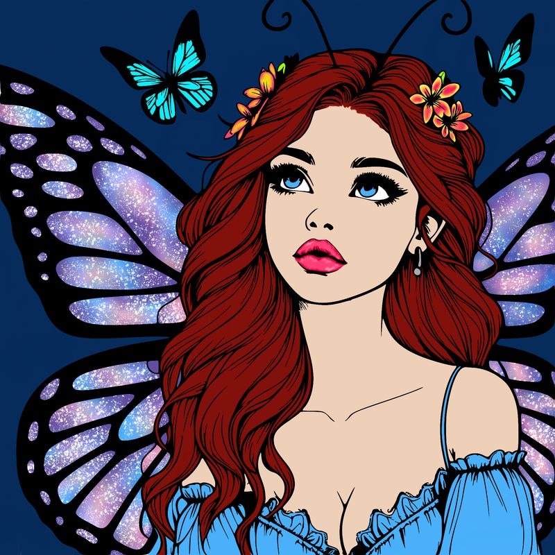 butterfly fairy realistic girl