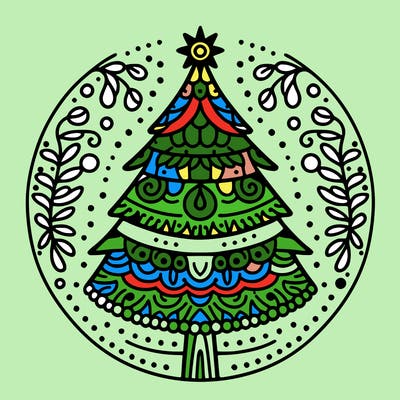 mandala sapin de noel