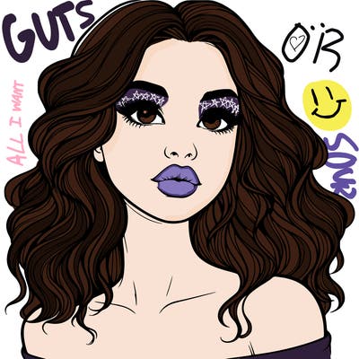 realistic girl with wavy hair and lips