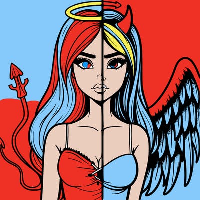 devil vs angel realistic girl