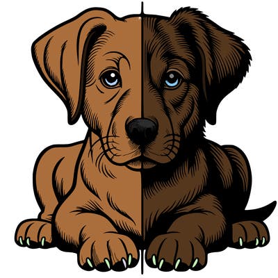 realistic dog split picture