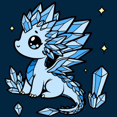little cute crystal dragon