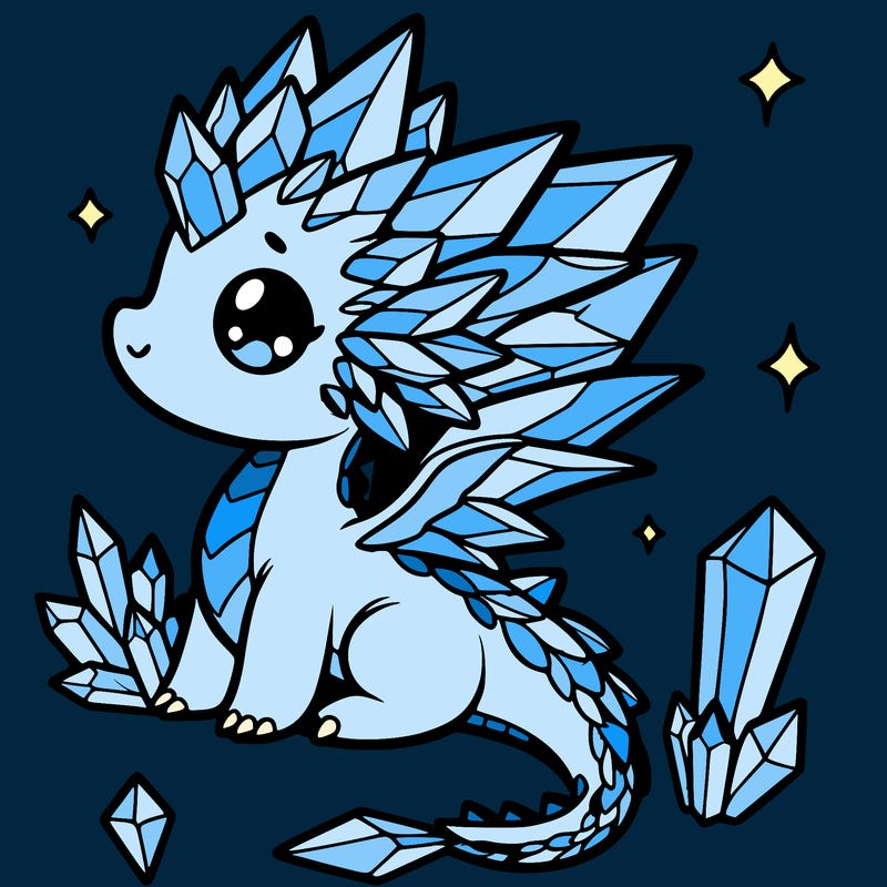 little cute crystal dragon