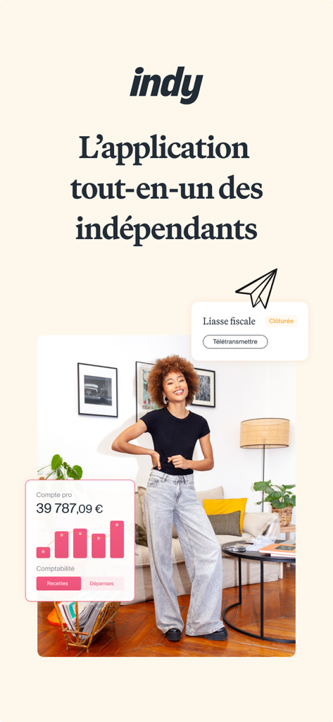 Indy - Indy all in one app interface for freelancers managing banking and taxes