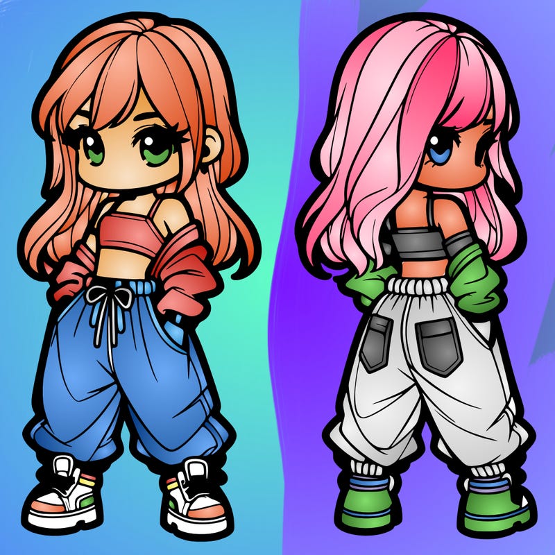 girl in crop top and baggy pants