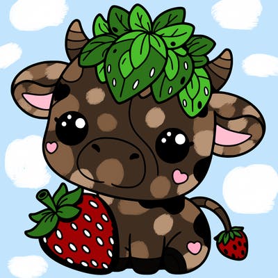 cute strawberry cow