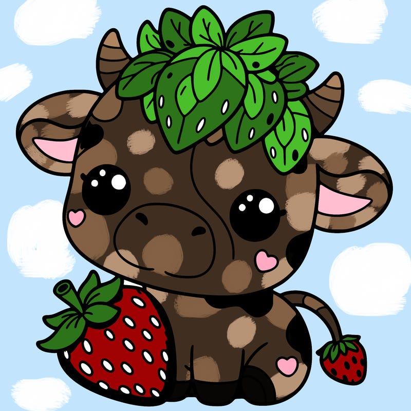 cute strawberry cow