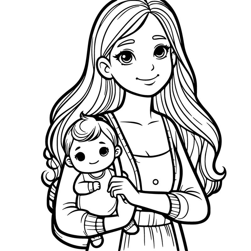 a grown up girl holding a baby