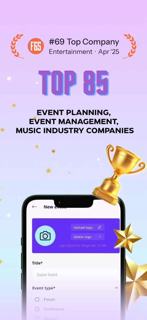SpeakUp – Find & Book Speakers - SpeakUp mobile app screenshot highlighting its top ranking in event planning and management.
