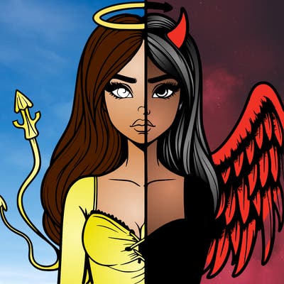 devil vs angel realistic girl