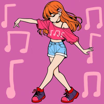 realistic girl danceing