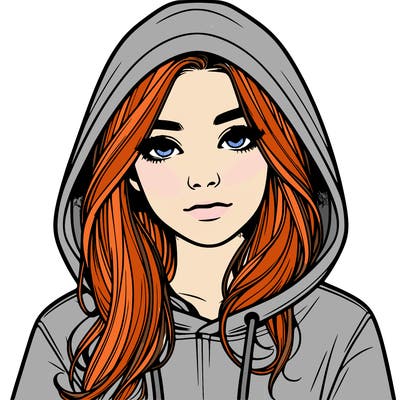 realistic girl with a hoodie