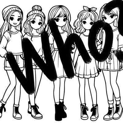 a group of five girls