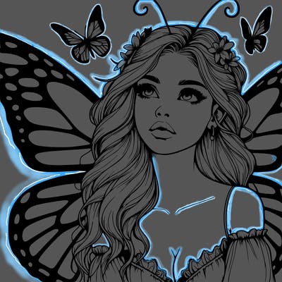 butterfly fairy realistic girl
