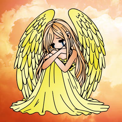 ethereal girl in grief, lonely and heartbroken