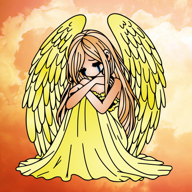 ethereal girl in grief, lonely and heartbroken