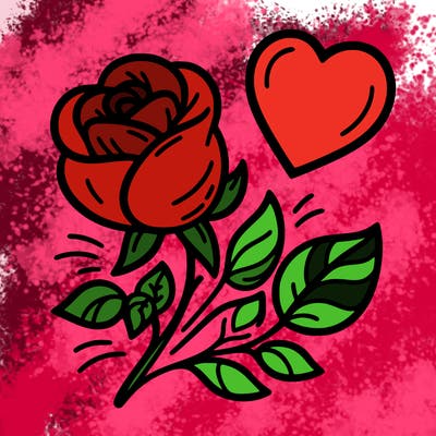 rose and heart