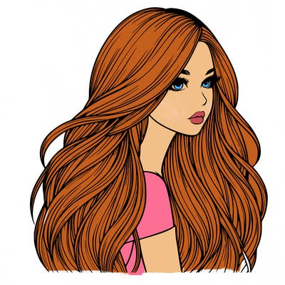 realistic girl with long realistic hair