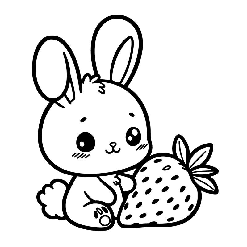 bunny with strawberry